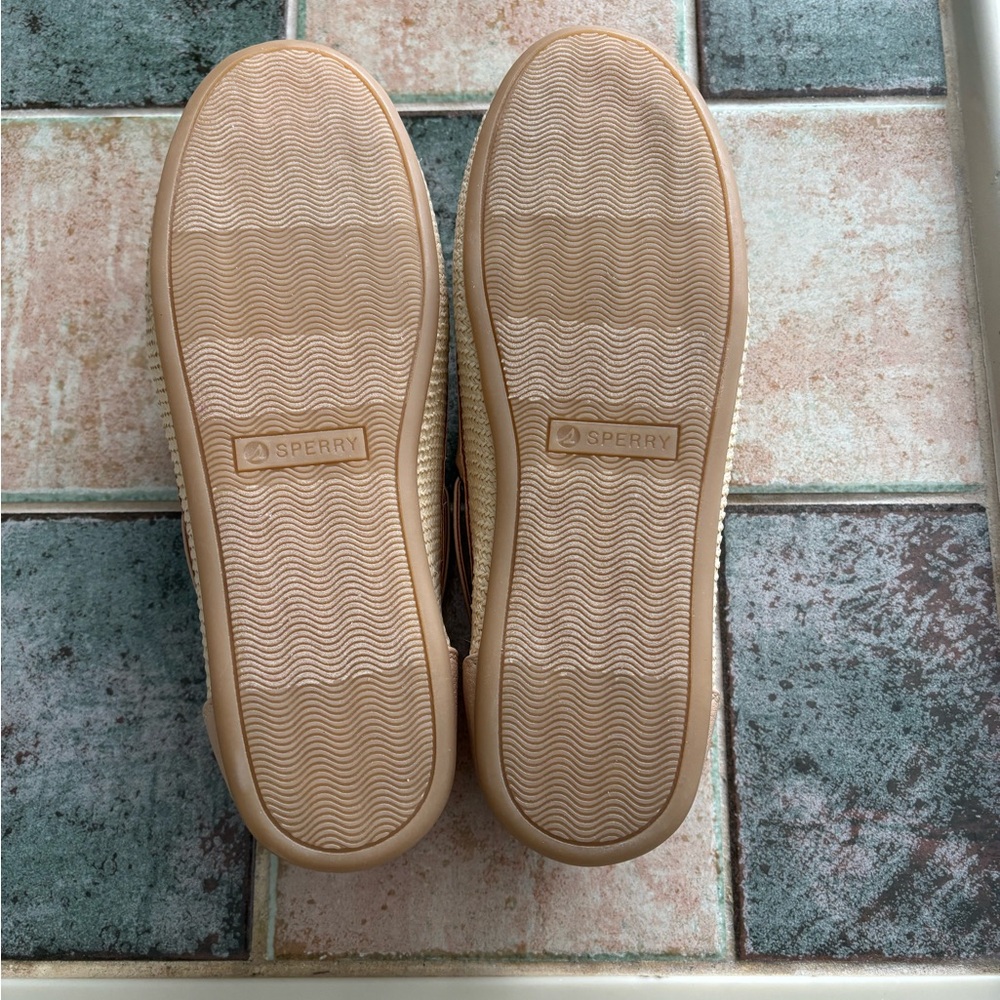 NEW, never worn. Sperry Topsider Silm- Women's Cream and Tan Loafers - Picture 5 of 8